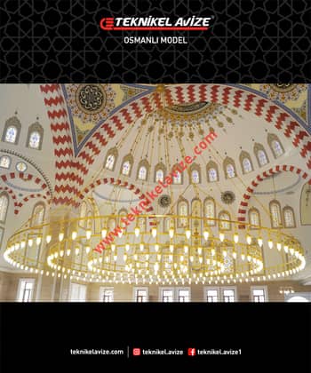 10 Mt Çap Dört Çember Yuvarlak Metal Borulu Imalat Sarkıt Aivze - Teknikel Chandelier