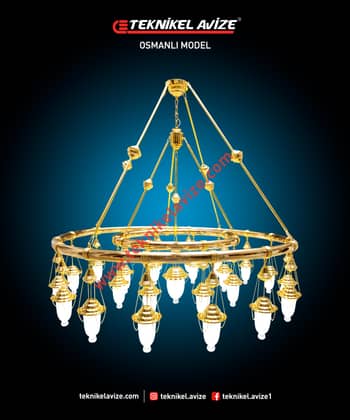 150 Cm Çap Iç Içe Katlı Iki Çember Yuvarlak Metal Borulu Imalat Sarkıt Aivze - Teknikel Chandelier