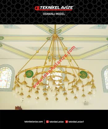 200 Cm Çap Iç Içe Katlı Üç Çember Yuvarlak Metal Borulu Imalat Sarkıt Aivze - Teknikel Chandelier