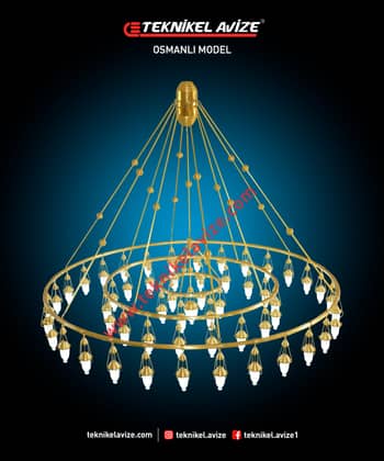 300 Cm Çap Iç Içe Katlı Üç Çember Yuvarlak Metal Borulu Imalat Sarkıt Aivze - Teknikel Chandelier