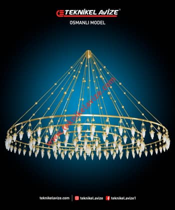 500 Cm Çap Iç Içe Katlı Dört Çember Yuvarlak Metal Borulu Imalat Sarkıt Aivze - Teknikel Chandelier