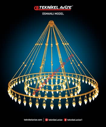 600 Cm Çap Iç Içe Katlı Üç Çember Yuvarlak Metal Borulu Imalat Sarkıt Aivze - Teknikel Chandelier