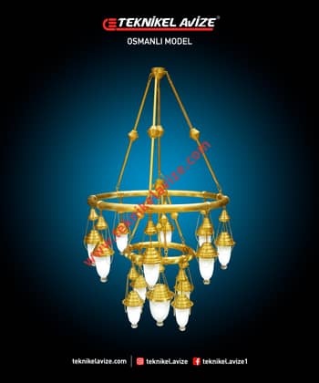 80 Cm Çap Aşağı Katlı-Kademeli Çift Çember Yuvarlak Metal Borulu Imalat Sarkıt Aivze - Teknikel Chandelier
