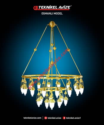 150 Cm Çap Aşağı Katlı-Kademeliçift Çember Yuvarlak Metal Borulu Imalat Sarkıt Aivze - Teknikel Chandelier