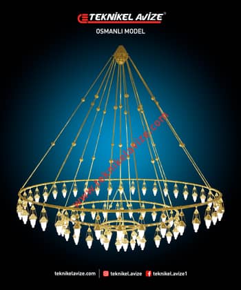 400 Cm Çap Aşağı Katlı-Kademeliüç Çember Yuvarlak Metal Borulu Imalat Sarkıt Aivze - Teknikel Chandelier