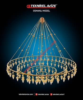 400 Cm Çap Aşağı Katlı-Kademelidört Çember Yuvarlak Metal Borulu Imalat Sarkıt Aivze - Teknikel Chandelier