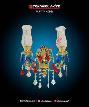 Çift Kollu Duvar Aplik Avize - Teknikel Chandelier
