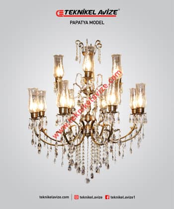 12 Li Çift Katlı Havuz Kollu - Teknikel Chandelier
