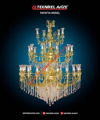 170 Cm Çap 3 Katii Havuz Kollu Sarkıt Avize - Teknikel Chandelier