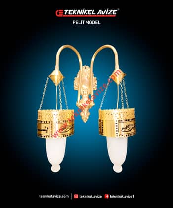 Çift Kollu Duvar Aplik Avize - Teknikel Chandelier
