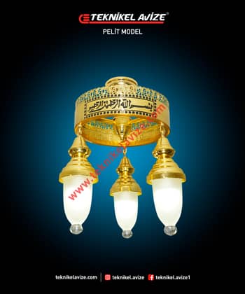 30 Cm Çap 3 Kolu Tavan Avize - Teknikel Chandelier