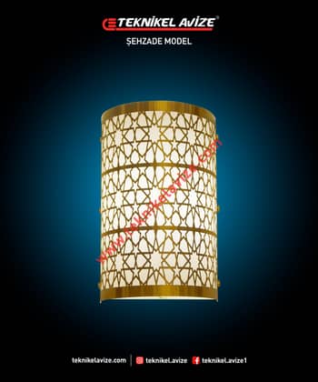 Dış Yüzeyi Dekoratif Desenli Duvar Yarım Ay Aplik Avize - Teknikel Chandelier