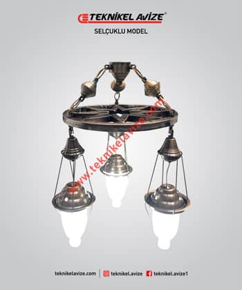 30 Cm Çap Tek Çemberli Geometrik Üretiim Özel Tasarım Sarkıt Avize - Teknikel Chandelier