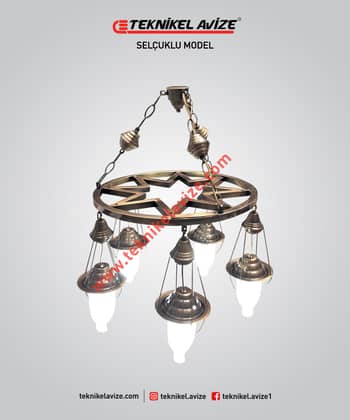 50 Cm Çap Tek Çemberli Geometrik Üretiim Özel Tasarım Sarkıt Avize - Teknikel Chandelier