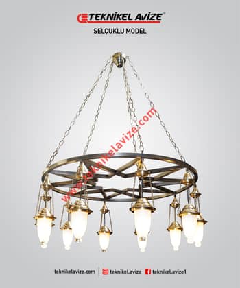 100 Cm Çap Tek Çemberli Geometrik Üretiim Özel Tasarım Sarkıt Avize - Teknikel Chandelier