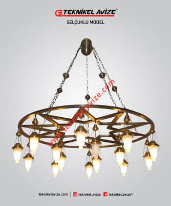 150 Cm Çap Tek Çemberli Geometrik Üretiim Özel Tasarım Sarkıt Avize - Teknikel Chandelier