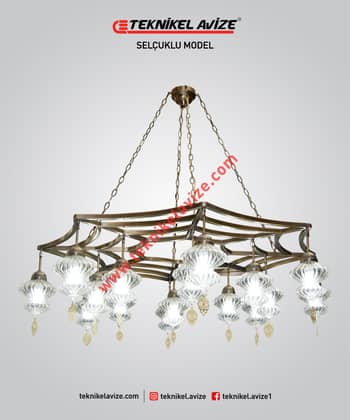 150 Cm Çap Tek Çemberli Geometrik Üretiim Özel Tasarım Sarkıt Avize - Teknikel Chandelier