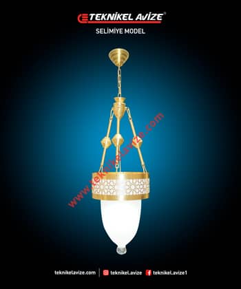 20 Cm Çap Tekli Sarkıt Çember Dış Yüzeyi Selçuklu Dekoratifli Sarkıt Avize - Teknikel Chandelier
