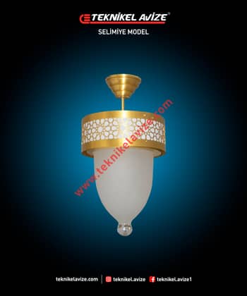 25 Cm Çaptekli Sarkıt Çember Dış Yüzeyi Selçuklu Dekoratifli Tavan Avize - Teknikel Chandelier