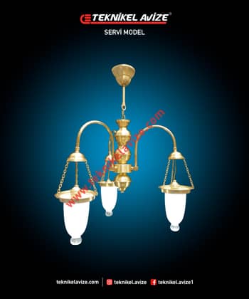 3 Kollu Sarkıt Avize - Teknikel Chandelier