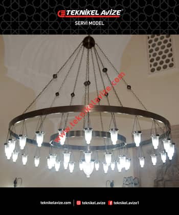 250 Cm Çap 2 Çemberli Sarkıt Avize - Teknikel Chandelier