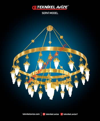 180 Cm Çap 2 Çemberli Sarkıt Avize - Teknikel Chandelier