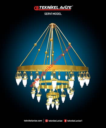 200 Cm Çap 3 Çemberli Sarkıt Avize - Teknikel Chandelier