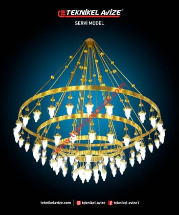 300 Cm Çap 4 Çemberli Sarkıt Avize - Teknikel Chandelier