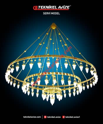 400 Cm Çap 3 Çemberli Sarkıt Avize - Teknikel Chandelier