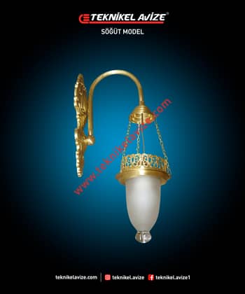 Tek Kollu Çember Dışı Dekoratif Rozetli Duvar Aplik Avize - Teknikel Chandelier