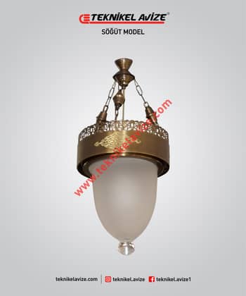 25 Cm Çap Çember Dışı Dekoratif Rozetli Tekli Sarkıt Avize - Teknikel Chandelier