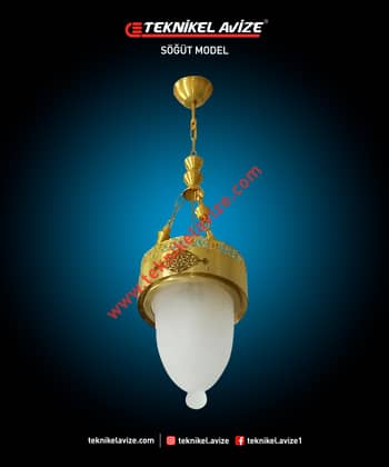 20 Cm Çap Çember Dışı Dekoratif Rozetli Tekli Sarkıt Avize - Teknikel Chandelier
