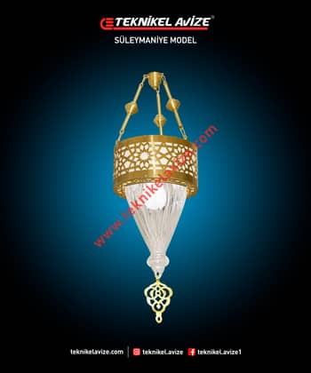 25 Cm Çap Tekli Sarkıt Geometrik Form Çember ; Iç-Dış-Alt Yüzeyi Selçuklu Dekoratif Avize - Teknikel Chandelier