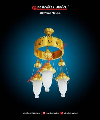 30 Cm Çap Tek Kollu Tavan Cami Avize - Teknikel Chandelier