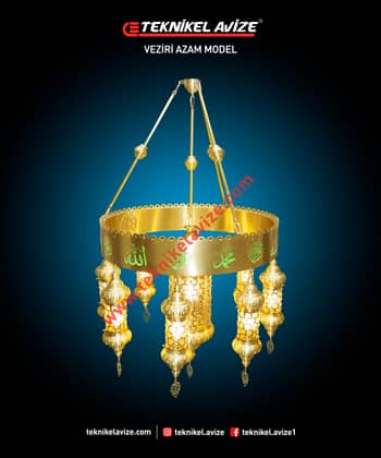 80 Cm Çap 1 Katlı Üfleme Camlı Dekoratif Cam Kafesl Sarkıt Kollu Avize - Teknikel Chandelier