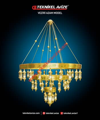 250 Cm Çap 3 Katlı Üfleme Camlı Dekoratif Cam Kafesl Sarkıt Kollu Avize - Teknikel Chandelier