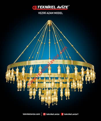 400 Cm Çap 4 Katlı Üfleme Camlı Dekoratif Cam Kafesl Sarkıt Kollu Avize - Teknikel Chandelier