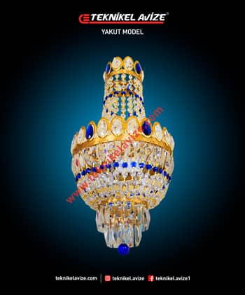 40 Cm Çap Tek Çember Kolsuz Sarkıt Avize - Teknikel Chandelier