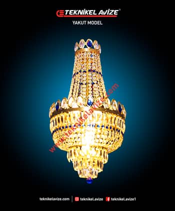50 Cm Çap Tek Çember Kolsuz Sarkıt Avize - Teknikel Chandelier
