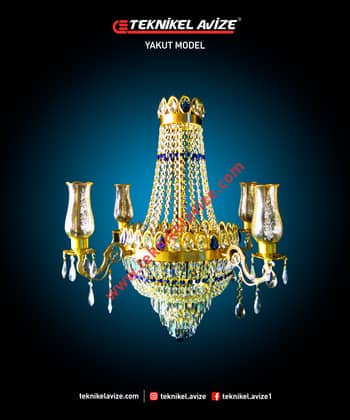 75 Cm Çap Tek Çember Havuz Kollu Sarkıt Avize - Teknikel Chandelier