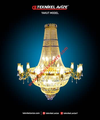 135 Cm Çap Tek Çember Havuz Kollu Sarkıt Avize - Teknikel Chandelier