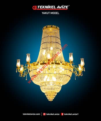 150 Cm Çap Tek Çember Havuz Kollu Sarkıt Avize - Teknikel Chandelier