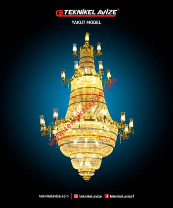 175 Cm Çap Üç Çember Havuz Kollu Sarkıt Avize - Teknikel Chandelier