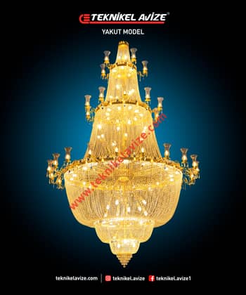 250 Cm Çap Üç Çember Havuz Kollu Sarkıt Avize - Teknikel Chandelier