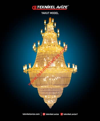300 Cm Çap Dört Çember Havuz Kollu Sarkıt Avize - Teknikel Chandelier