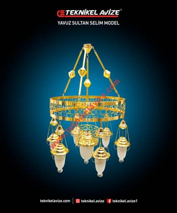 60 Cm Çap Tek Çemberli Kollu Fluu Selçuklu Form Dekoratif Sarkıt Avize - Teknikel Chandelier