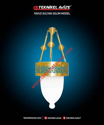 25 Cm Çap Tekli Sarkıti Fluu Selçuklu Form Dekoratif Avize - Teknikel Chandelier