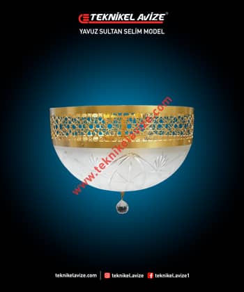 30 Cm Çap Tekli Tavan Fluu Selçuklu Form Dekoratif Avize - Teknikel Chandelier