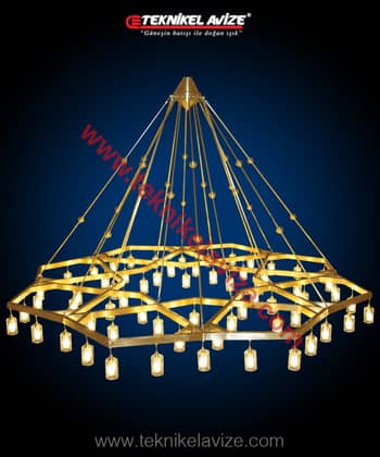 Gokturk Model Mosque Chandeliers - Teknikel Chandelier