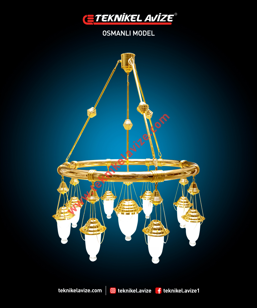 Ottoman Model 80 cm 1-Ring Mosque Chandelier – No 918 - Teknikel Avize